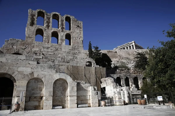 Turister Promenad Runt Akropolis Hill Aten Grekland Aug 2018 — Stockfoto