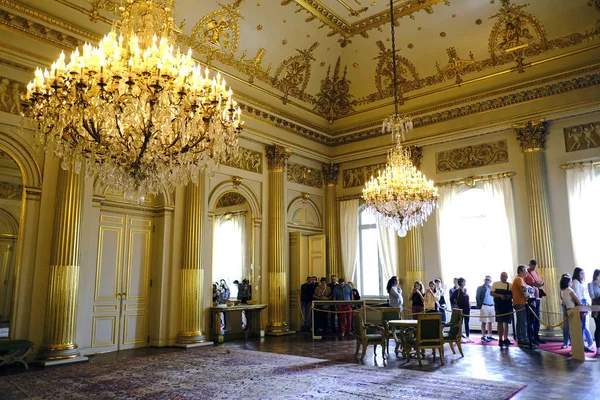 Bezoekers Nemen Een Rondleiding Het Koninklijk Paleis Brussel België Juli — Stockfoto