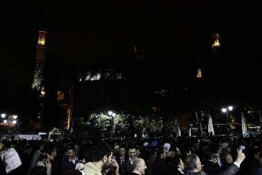Istanbul, Turkey. 31st May, 2015. Thousands worshippers gathered Hagia Sophia Museum, at the UNESCO world heritage site whichTurks have increasingly been calling for to be turned back into a mosque.