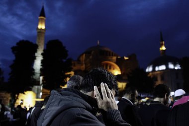 Istanbul, Turkey. 31st May, 2015. Thousands worshippers gathered Hagia Sophia Museum, at the UNESCO world heritage site whichTurks have increasingly been calling for to be turned back into a mosque.