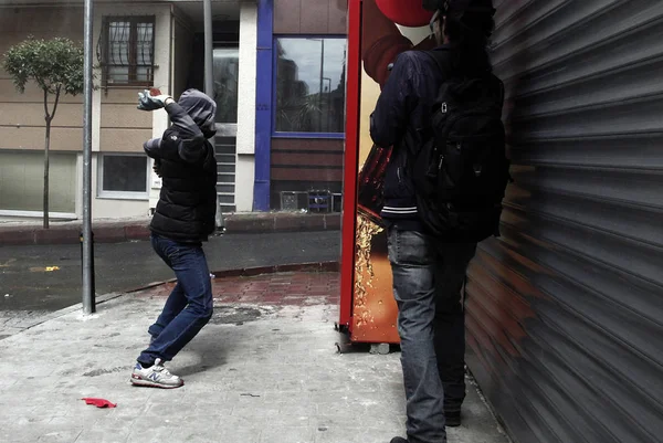 TURKEY, Istanbul: Turkish police used water canon and tear gas t Stock Image