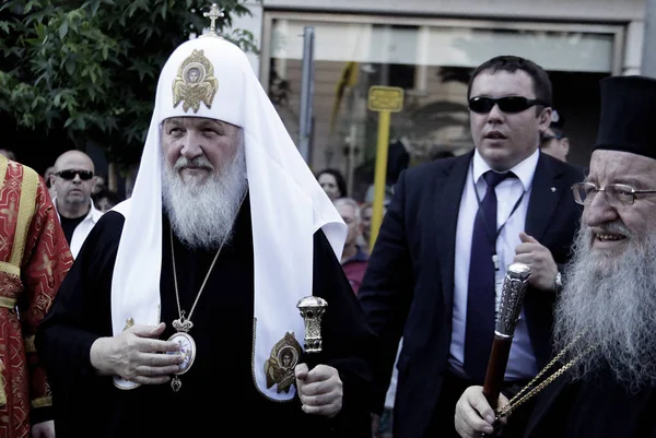 2013년 그리스 테살로니키에 아지오스 그레고리오스 팔라마스 메트로폴리스 대성당에서 모스크바와 러시아 — 스톡 사진