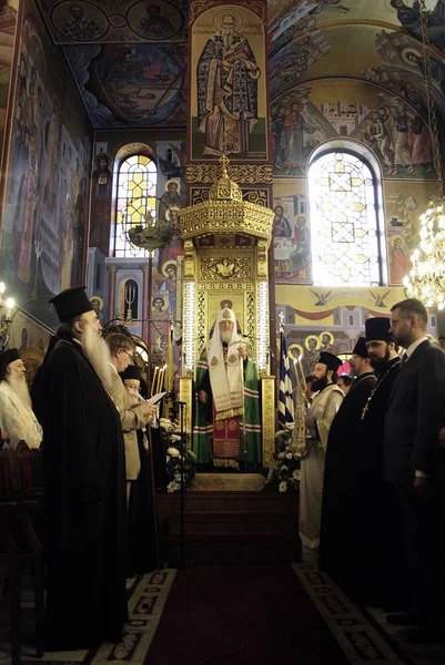 Patriarch Van Moskou Alle Rusland Kirill Houdt Een Plechtige Dienst — Stockfoto