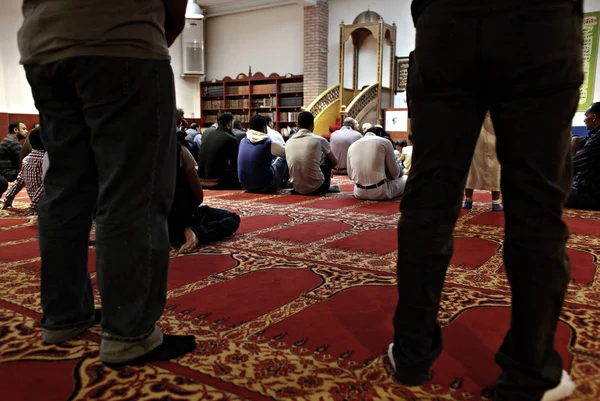 Muslims Pray Celebration Eid Fitr Feast Sacrifice Athens Greece Oct — Stock Photo, Image