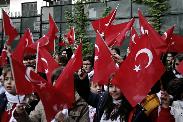 Lidé Účastní Slavnostního Ceremoniálu Muzeu Zakladatele Turecké Republiky Mustafa Kemal — Stock fotografie