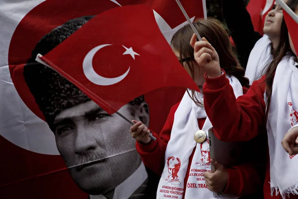 People Take Part Commemoration Ceremony Museum Founder Republic Turkey Mustafa — Stock Photo, Image