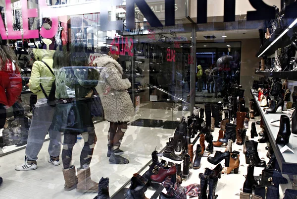 Shoppare Den Största Shoppinggatan Thessaloniki Grekland Jan 2015 — Stockfoto