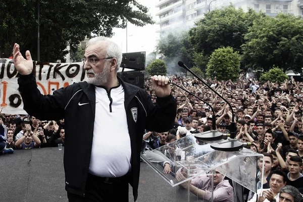 Ιδιοκτήτης Του Παοκ Ιβάν Σαββίδης Παρευρίσκεται Διαδήλωση Κατά Της Νέας — Φωτογραφία Αρχείου
