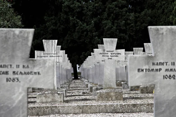 Gravestones World War One Soldiers Zeitenlik Allied Military Cemetery Thessaloniki — Fotografia de Stock