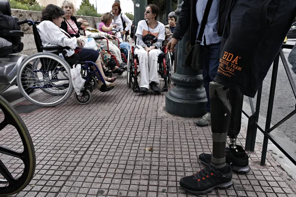 Disabled People Protest Demand Jobs Other Rights Fears Austerity Measures — Stock Photo, Image