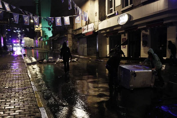 Politie Demonstranten Botste Tijdens Een Regerings Protest Istanboel Turkije Februari — Stockfoto