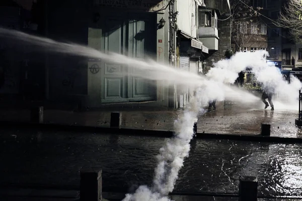 Police Demonstrators Clashed Government Protest Istanbul Turkey Feb 2014 — Stock Photo, Image