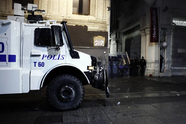 Policie Demonstranti Střetli Během Protistátního Protestu Istanbulu Turecko Únor 2014 — Stock fotografie