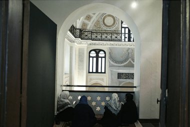 Müslümanlar Ramazan Bayramı kutlamaları sırasında dua, Selanik'te Kurban Bayramı, 28 Temmuz 2014 tarihinde Yunanistan