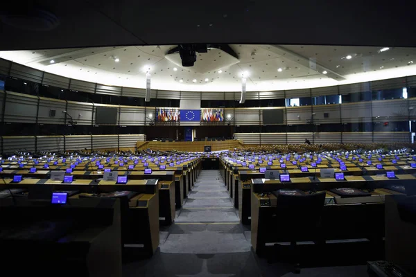 Sala Plenaria Del Parlamento Europeo Bruselas Bélgica Bruselas Bélgica Febrero — Foto de Stock