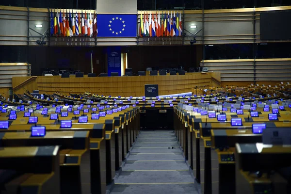 Sala Plenária Parlamento Europeu Bruxelas Bélgica Bruxelas Bélgica Fevereiro 2019 — Fotografia de Stock