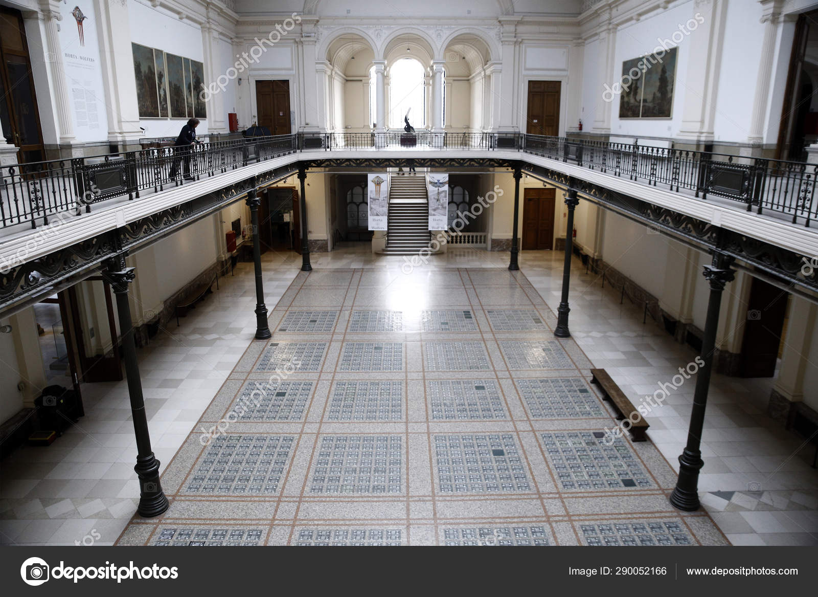 Visitors Take Guided Tour Art History Museum Brussels Belgium Oct