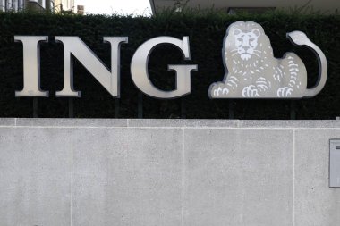 29 Kasım 2018 tarihinde Belçika'da Brüksel'de Ing bank'ın ana ofislerinin dış görünümü