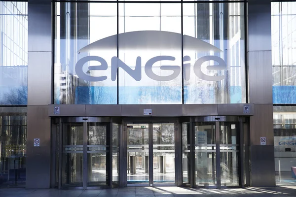 Vista Exterior Del Edificio Compañía Francesa Gas Electricidad Engie Bruselas — Foto de Stock