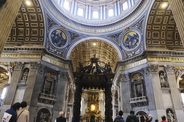 Интерьер Базилики Святого Петра Ватикане Апреля 2019 — стоковое фото