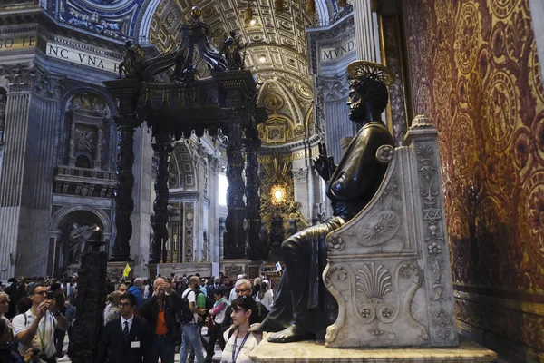 Vue Intérieure Basilique Saint Pierre Cité Vatican Avril 2019 — Photo