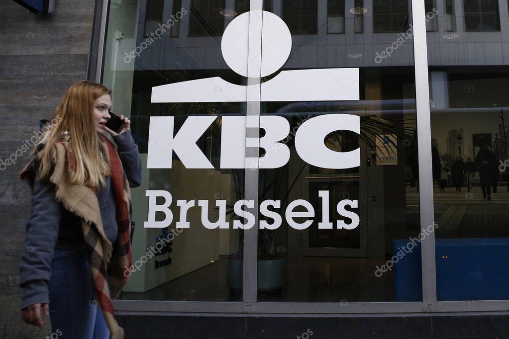 Exterior view of  branch of KBC bank in Brussels, Belgium on Nov. 29, 2018