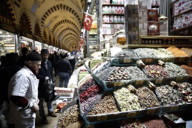 İstanbul'da Baharat Çarşısı'nın iç görünümü, 3 Ocak 2019