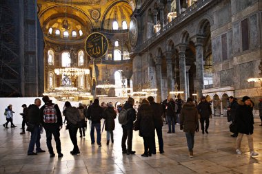 Turistler İstanbul'daki Ayasofya müzesini ziyaret etti, 4 Ocak 2019