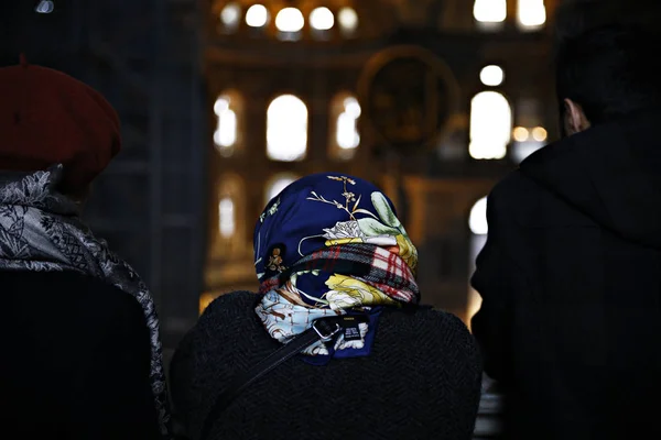 Turisté Navštěvují Muzeum Hagia Sophia Istanbulu Turecko Jan 2019 — Stock fotografie