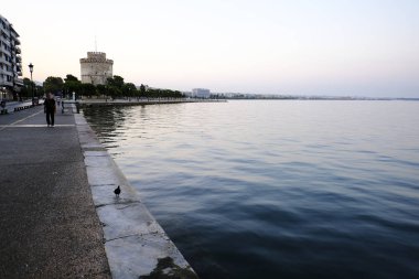 Yunanistan'daki Selanik Beyaz Kulesi'nin dış görünümü 22 Ağustos 2019
