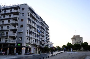 Yunanistan'daki Selanik Beyaz Kulesi'nin dış görünümü 22 Ağustos 2019