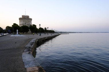 Yunanistan'daki Selanik Beyaz Kulesi'nin dış görünümü 22 Ağustos 2019
