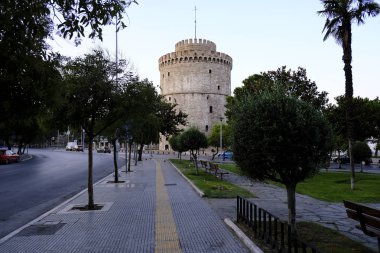 Yunanistan'daki Selanik Beyaz Kulesi'nin dış görünümü 22 Ağustos 2019