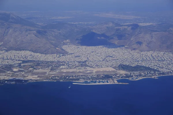 Atenas Grecia Agosto 2019 Vista Aérea Del Aeropuerto Internacional Ellinikon — Foto de Stock