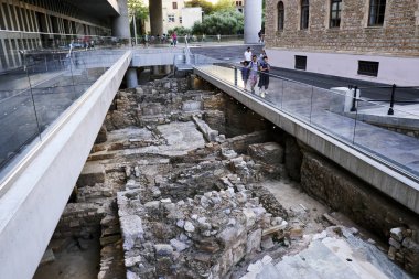 Turistler Atina'daki Akropolis müzesini ziyaret etti, Yunanistan 23 Ağustos 2019