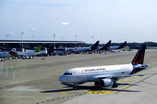 Avion Brussels Airlines Siège Sur Tamrac Bruxelles Belgique Août 2019 — Photo