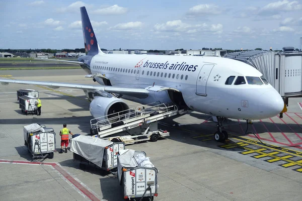 Avion Brussels Airlines Siège Sur Tamrac Bruxelles Belgique Août 2019 — Photo