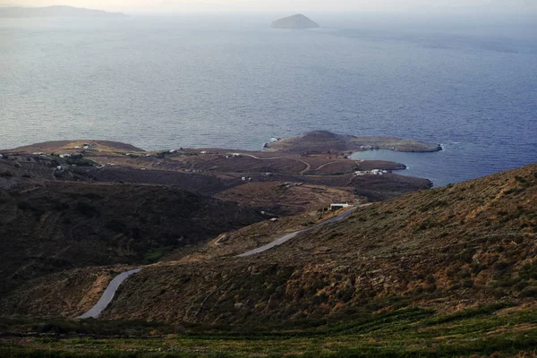 Ein Weinberg Bei Sonnenuntergang Auf Der Griechischen Insel Serifos August — Stockfoto