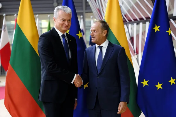 Visite du Président lituanien Gitanas Nauseda à Bruxelles, Belgique — Photo