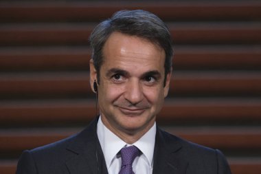 Hollanda Başbakanı Mark Rutte ve Yunanistan Başbakanı Kyriakos Mitsotakis 3 Eylül 2019 tarihinde Hollanda'nın Lahey kentinde düzenlenen ortak basın toplantısına katıldılar..