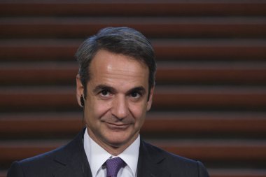 Hollanda Başbakanı Mark Rutte ve Yunanistan Başbakanı Kyriakos Mitsotakis 3 Eylül 2019 tarihinde Hollanda'nın Lahey kentinde düzenlenen ortak basın toplantısına katıldılar..