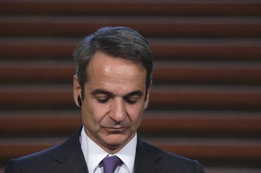 Hollanda Başbakanı Mark Rutte ve Yunanistan Başbakanı Kyriakos Mitsotakis 3 Eylül 2019 tarihinde Hollanda'nın Lahey kentinde düzenlenen ortak basın toplantısına katıldılar..