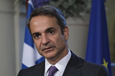 Hollanda Başbakanı Mark Rutte ve Yunanistan Başbakanı Kyriakos Mitsotakis 3 Eylül 2019 tarihinde Hollanda'nın Lahey kentinde düzenlenen ortak basın toplantısına katıldılar..