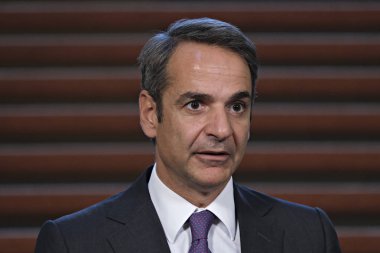 Hollanda Başbakanı Mark Rutte ve Yunanistan Başbakanı Kyriakos Mitsotakis 3 Eylül 2019 tarihinde Hollanda'nın Lahey kentinde düzenlenen ortak basın toplantısına katıldılar..