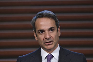 Hollanda Başbakanı Mark Rutte ve Yunanistan Başbakanı Kyriakos Mitsotakis 3 Eylül 2019 tarihinde Hollanda'nın Lahey kentinde düzenlenen ortak basın toplantısına katıldılar..