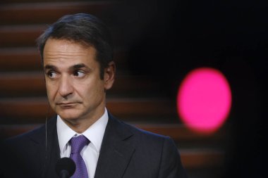 Hollanda Başbakanı Mark Rutte ve Yunanistan Başbakanı Kyriakos Mitsotakis 3 Eylül 2019 tarihinde Hollanda'nın Lahey kentinde düzenlenen ortak basın toplantısına katıldılar..