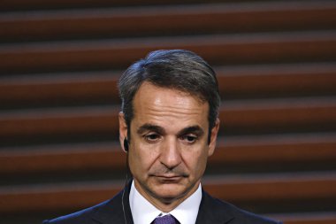 Hollanda Başbakanı Mark Rutte ve Yunanistan Başbakanı Kyriakos Mitsotakis 3 Eylül 2019 tarihinde Hollanda'nın Lahey kentinde düzenlenen ortak basın toplantısına katıldılar..