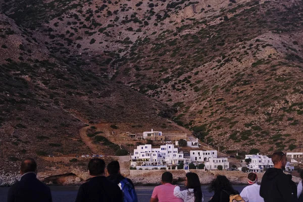 Uitzicht Het Eiland Sifnos Vanaf Veerboot Griekenland Aug 2019 — Stockfoto