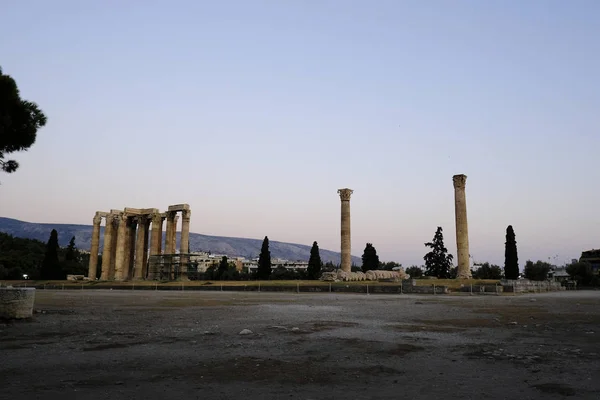 View Archaeological Site Temple Olympian Zeus Athens Greece Aug 2019 — Stock Photo, Image