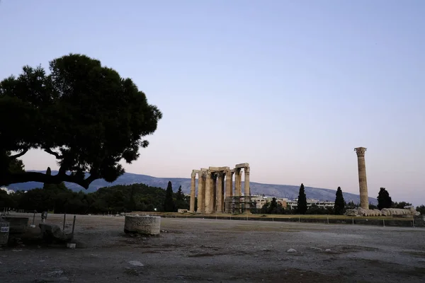 Beskåda Den Archaeological Platsen Tempelet Den Olympian Zeusen Athens Grekland — Stockfoto
